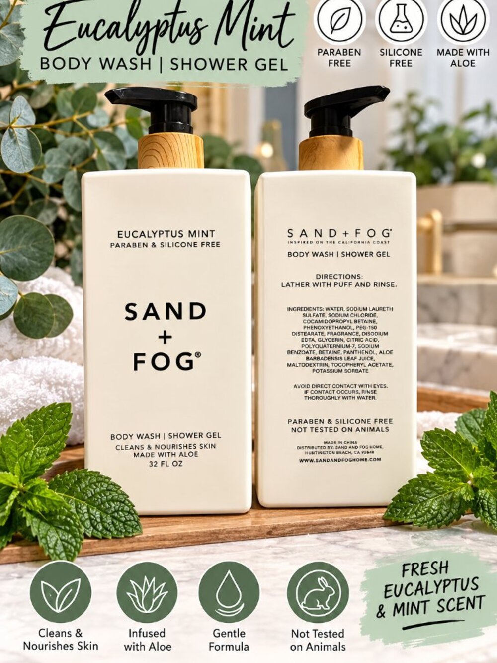 Sand + Fog Eucalyptus Mint Body Wash